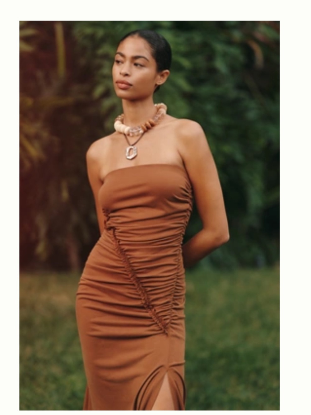 Strapless Brown Anthropologie Dress